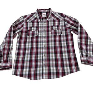 Levi's Men's Western Shirt Plaid Long Sleeve Size XXL Cowboy Rancher Pearl Snaps